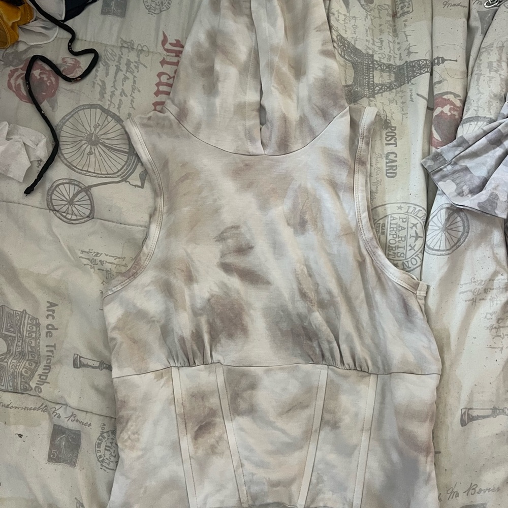 MERAKI sleeveless hooded crop top Size M